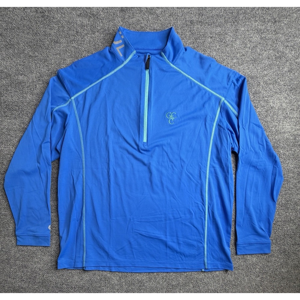 IBKUL‎ Sweatshirt Adult Large Blue 1/4 Zip Long Sleeve Golf Pullover Performance